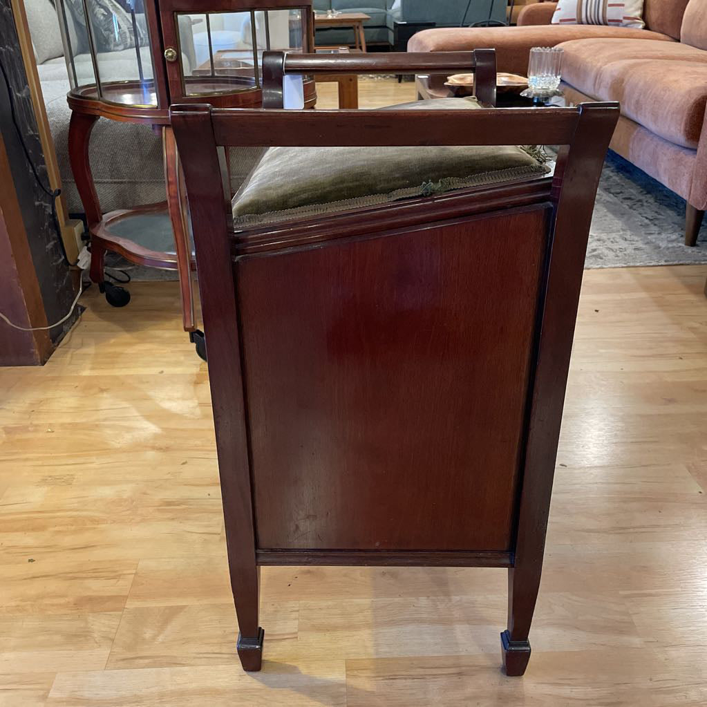 Dark Wood Piano Bench w Storage