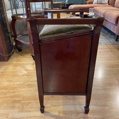 Dark Wood Piano Bench w Storage