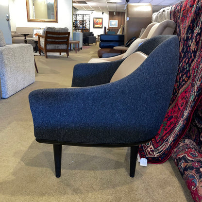Tan Leather + Dark Gray Fabric MC Style Accent Chair U ACCENT CHAIRS