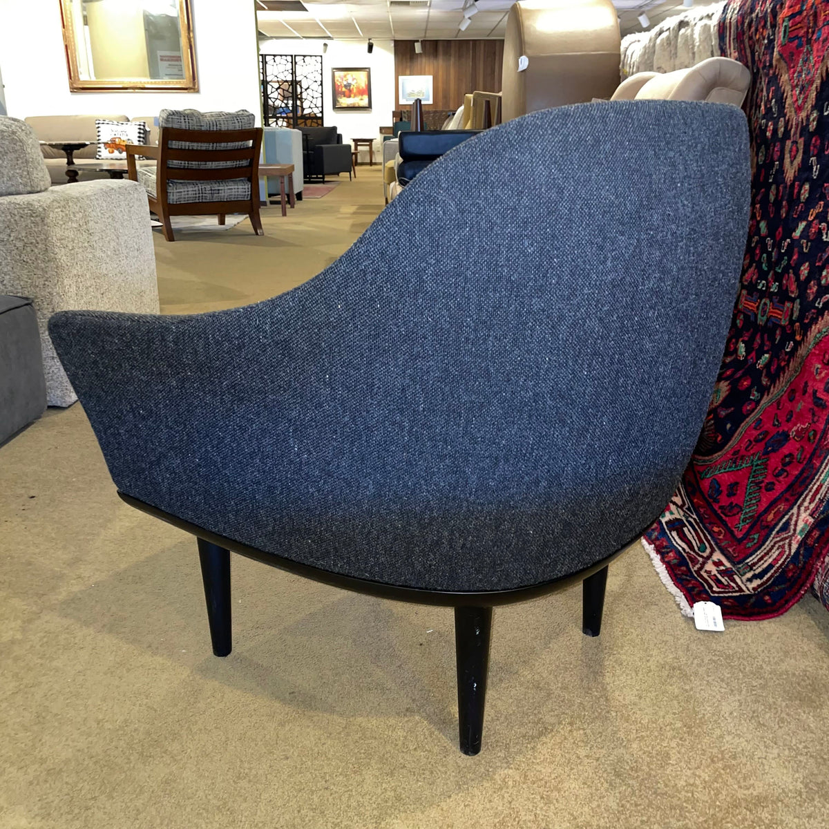 Tan Leather + Dark Gray Fabric MC Style Accent Chair U ACCENT CHAIRS