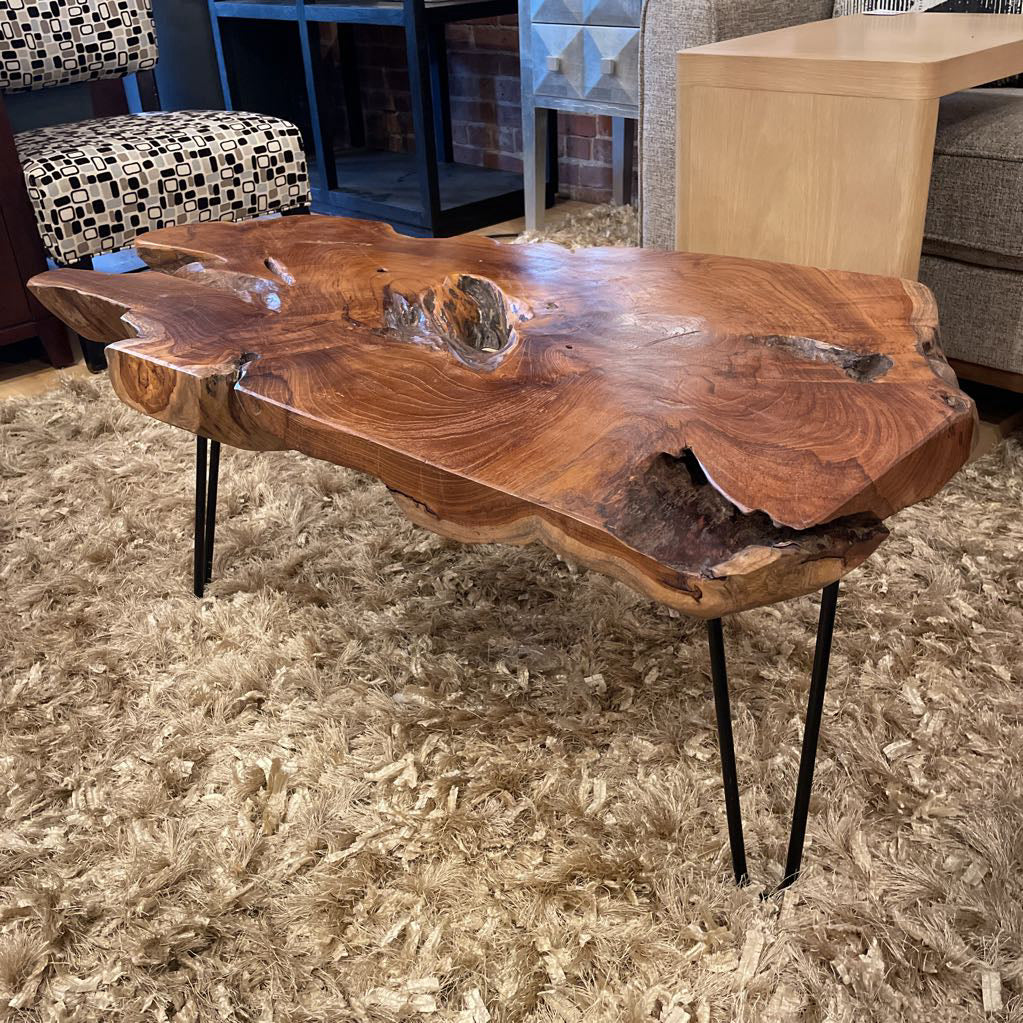 Live Edge Coffee Table w/ Hairpin Legs C COFFEE TABLES