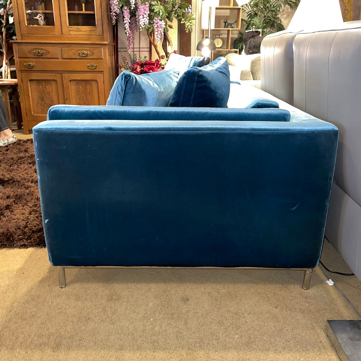 Rove Concepts Turqouise Velvet Metal Base Sofa U SOFAS