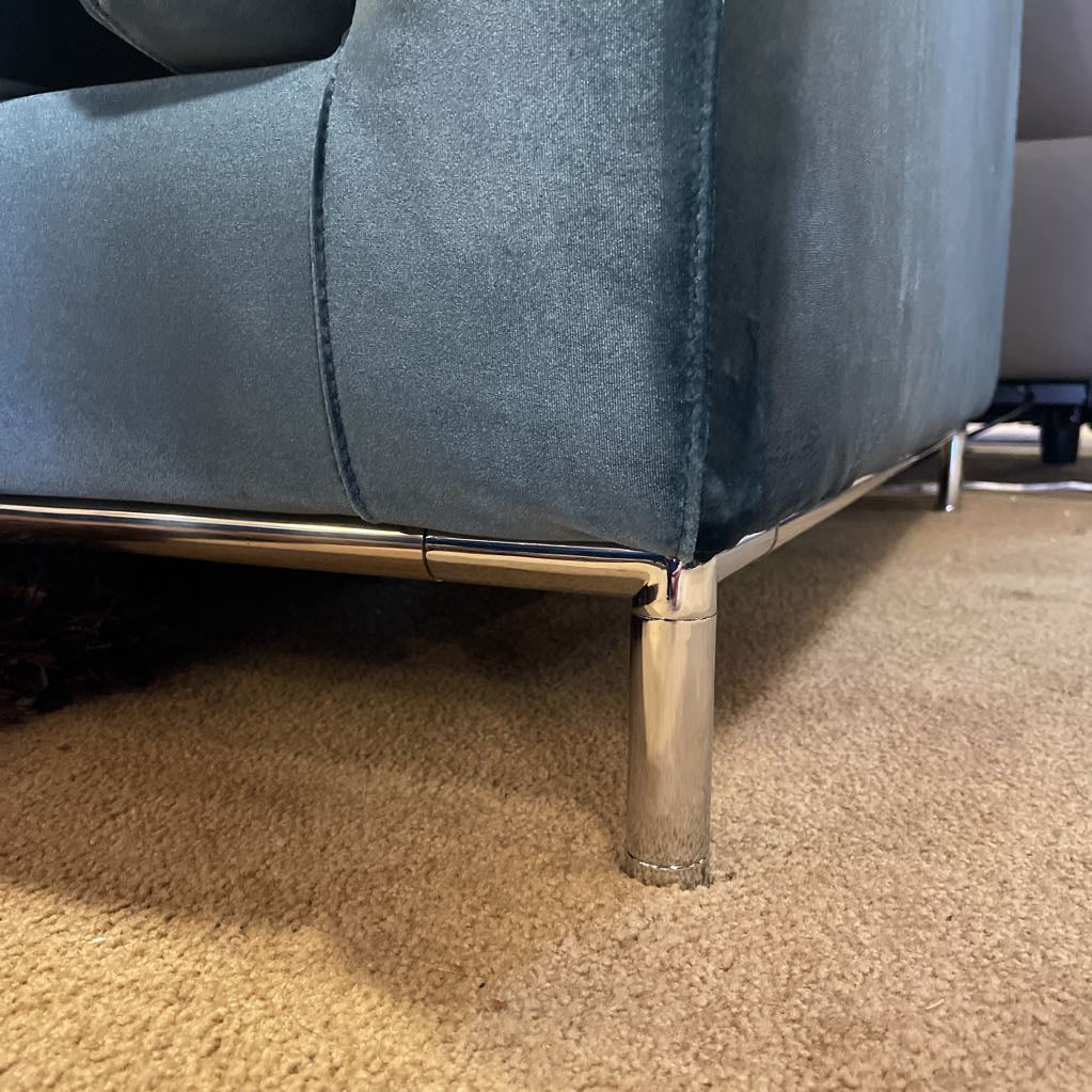 Rove Concepts Turqouise Velvet Metal Base Sofa U SOFAS