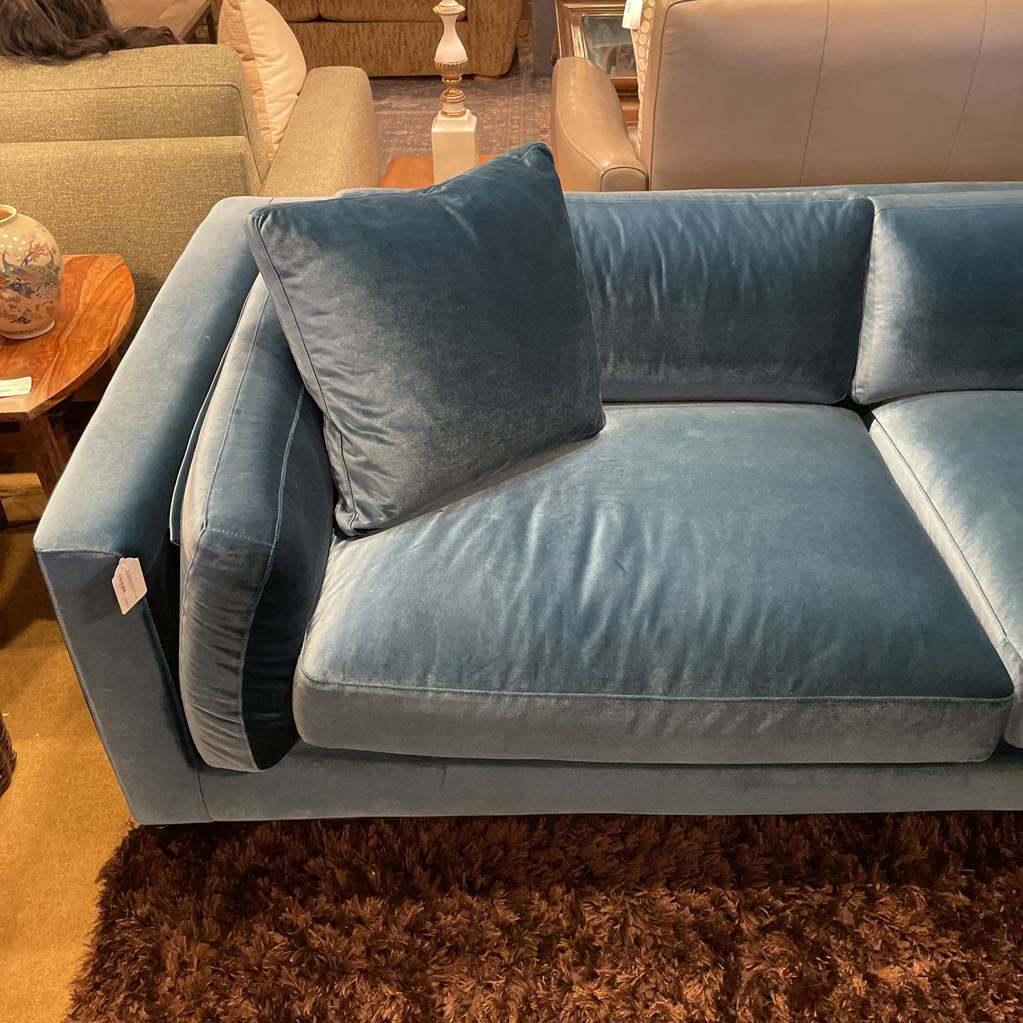 Rove Concepts Turqouise Velvet Metal Base Sofa U SOFAS