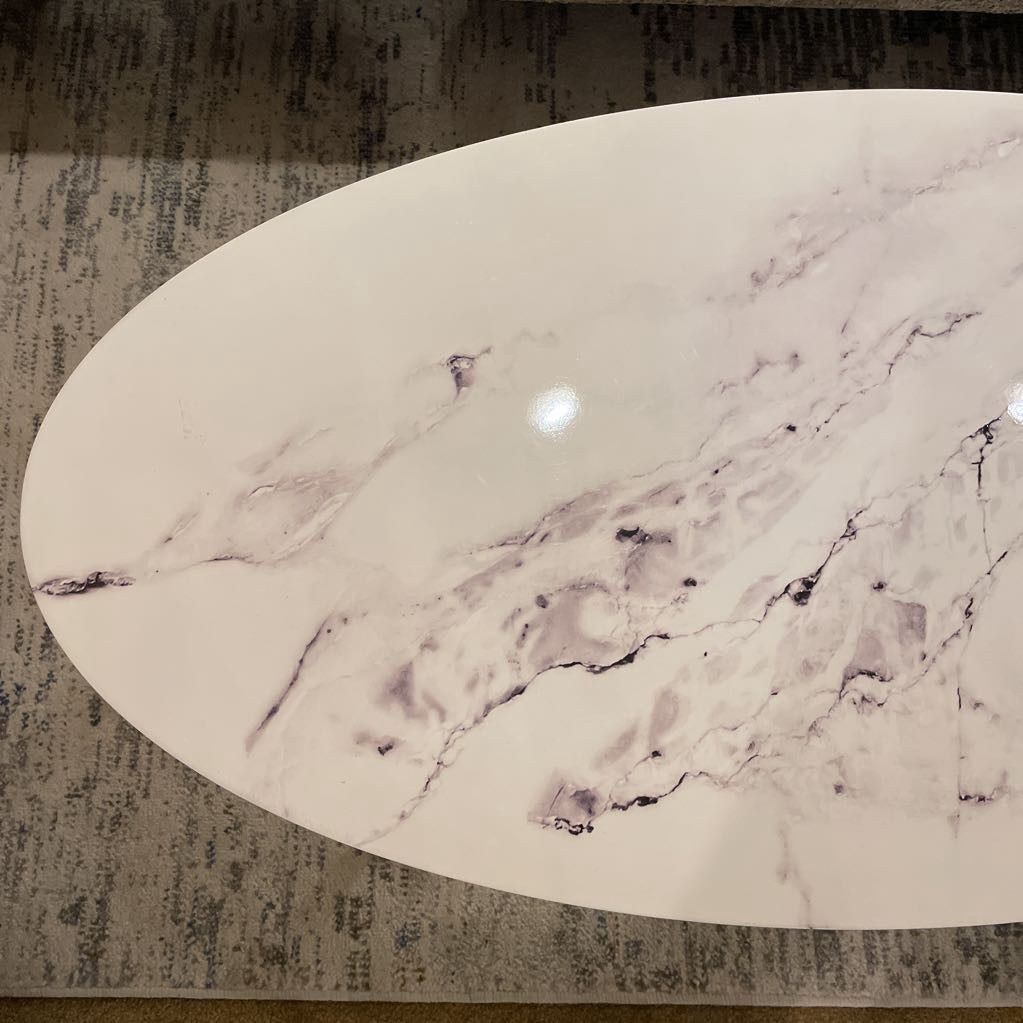 Faux Marble Oval Coffee Table C COFFEE TABLES