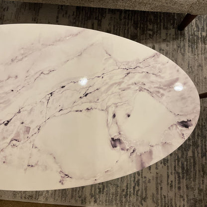 Faux Marble Oval Coffee Table C COFFEE TABLES
