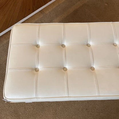 White Leather Barcelona Style Bench C ACCENT BENCHES