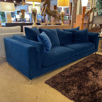 Rove Concepts Blue Velvet Metal Base Sofa U SOFAS