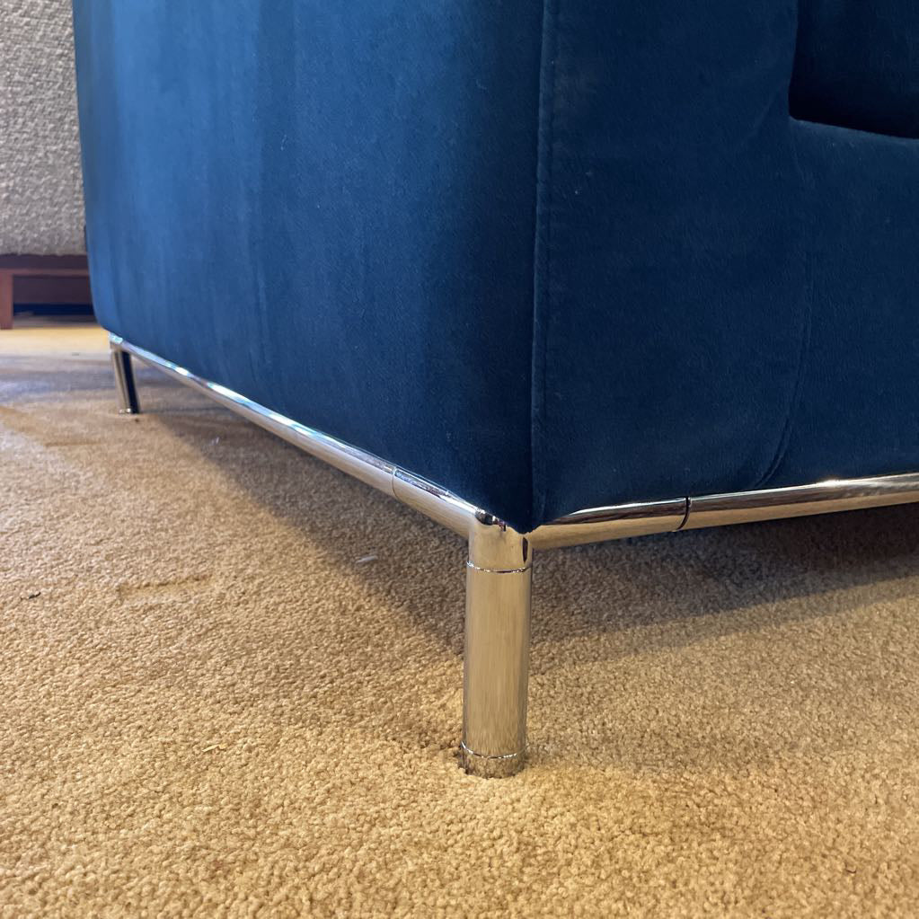 Rove Concepts Blue Velvet Metal Base Sofa U SOFAS