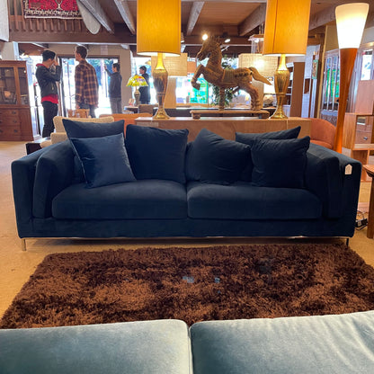 Rove Concepts Blue Velvet Metal Base Sofa U SOFAS