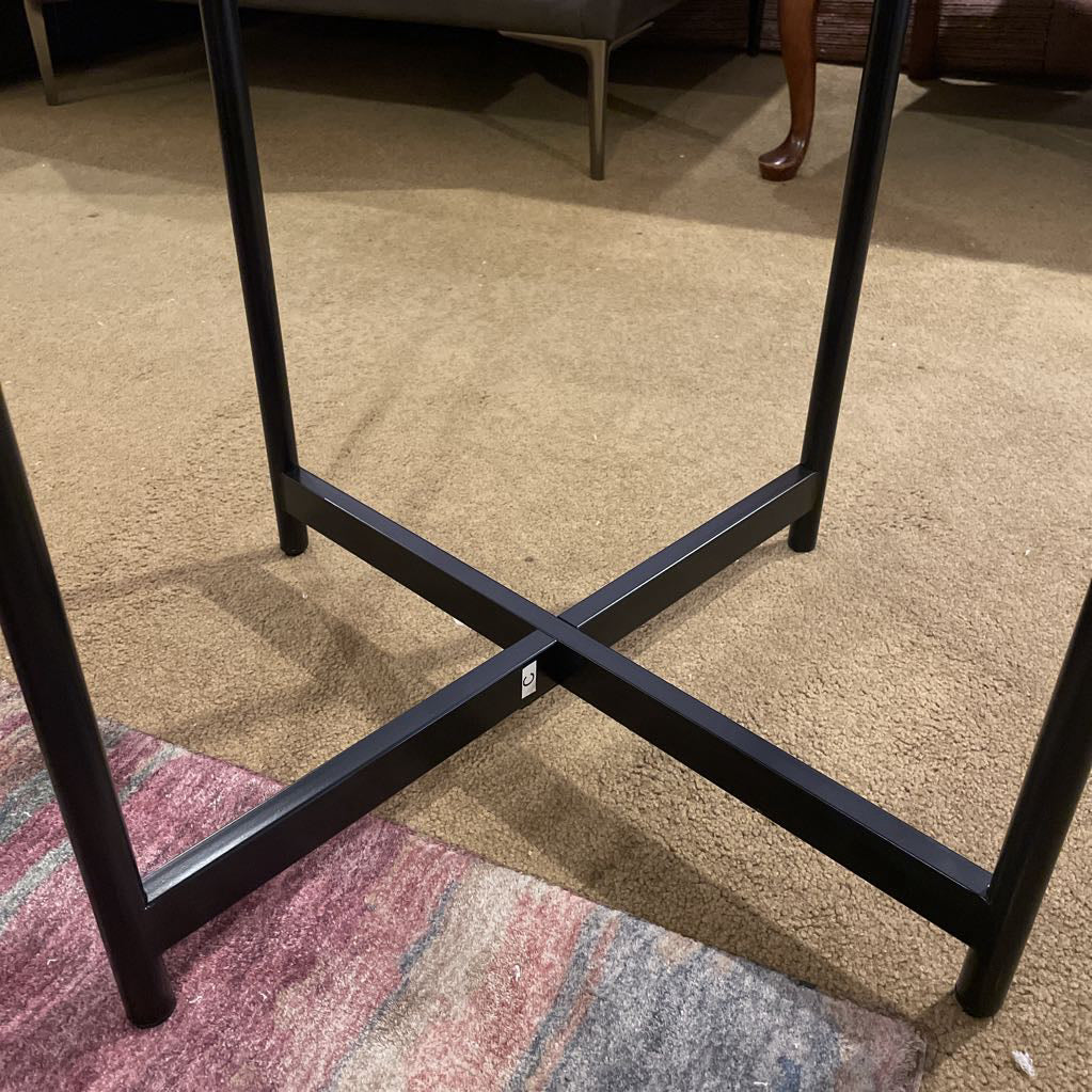 Round Faux Marble Top Side Table C SIDE TABLES