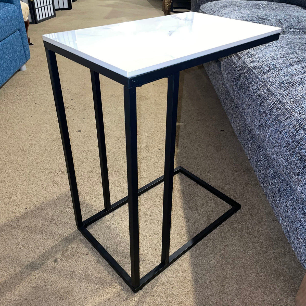 White Top Black Metal c Table C SIDE TABLES
