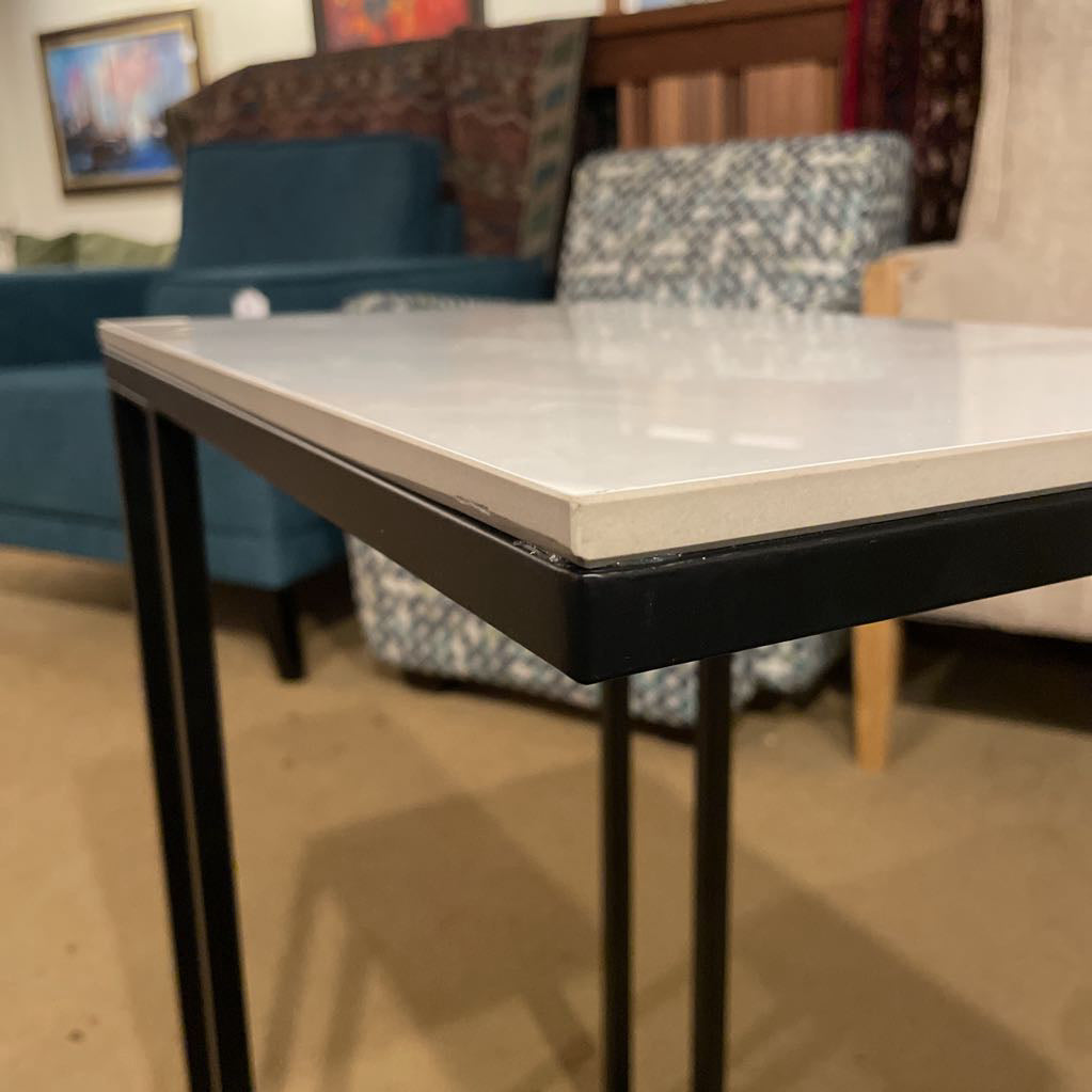 White Top Black Metal c Table C SIDE TABLES