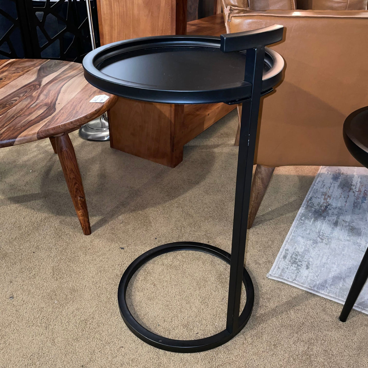 Round Black C Side Table C SIDE TABLES