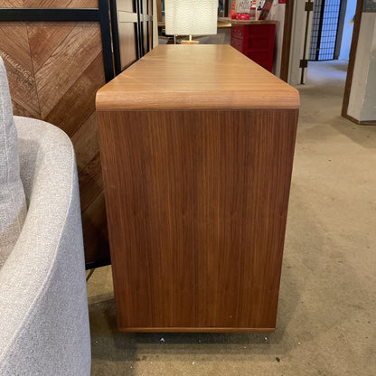 Rounded Wood Grey Front 4 Door Sideboard