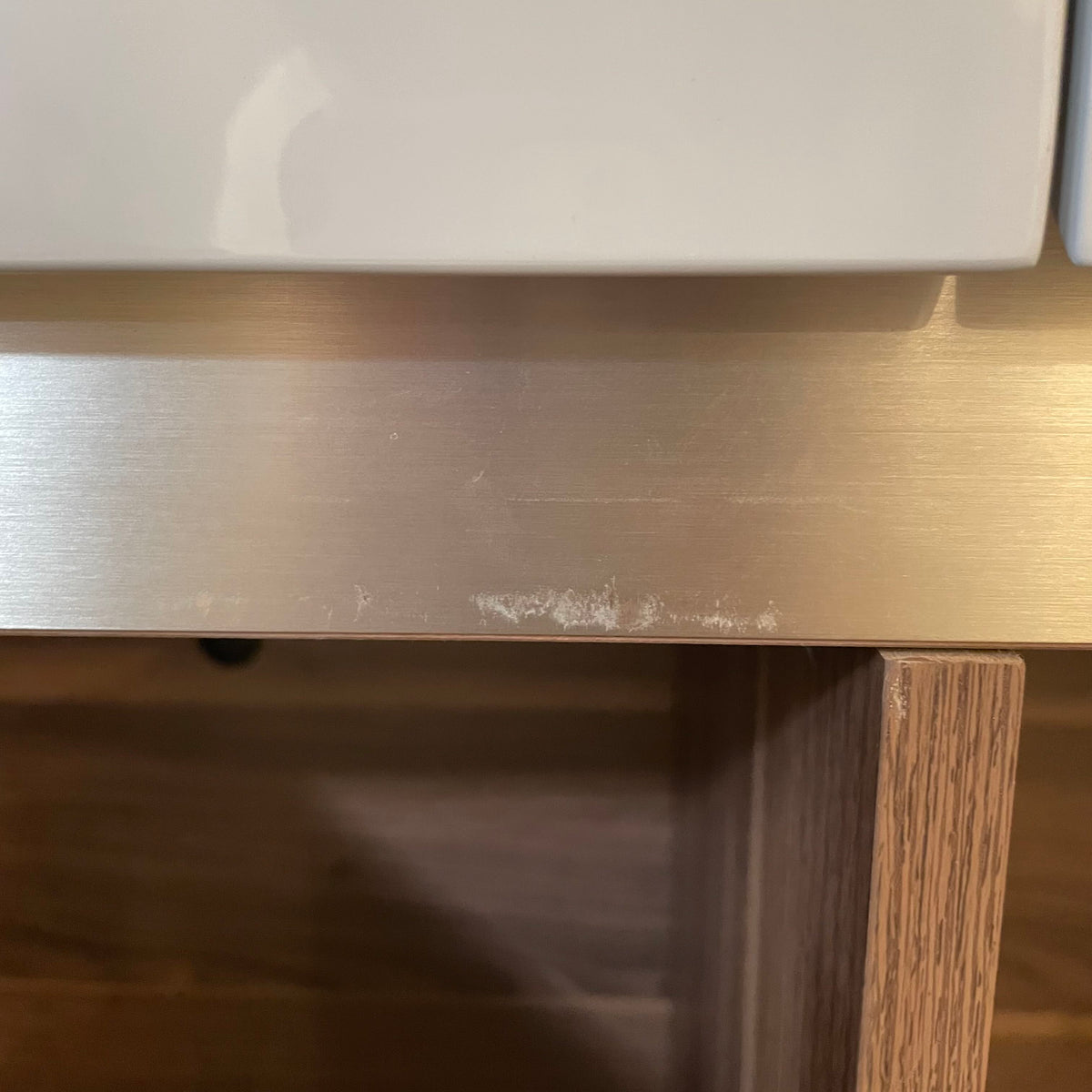 Rounded Wood Grey Front 4 Door Sideboard