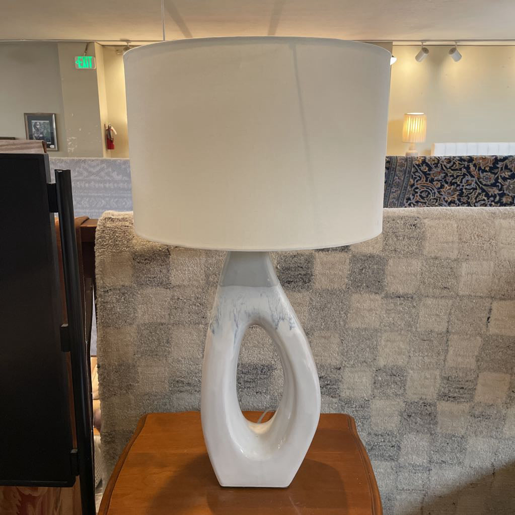 White Ceramic Abstract Table Lamp