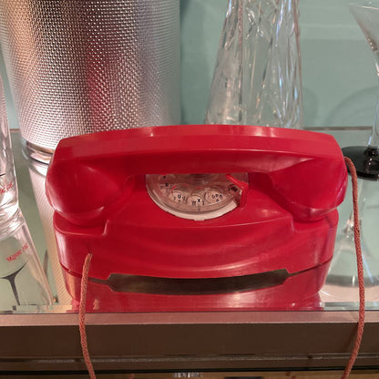 Vintage Red Plastic Toy Telephone