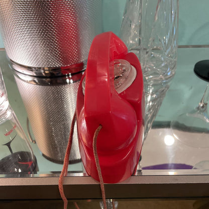 Vintage Red Plastic Toy Telephone