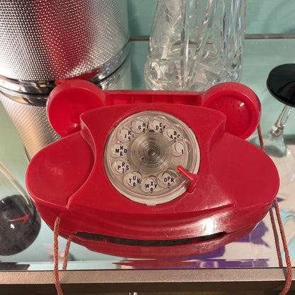 Vintage Red Plastic Toy Telephone
