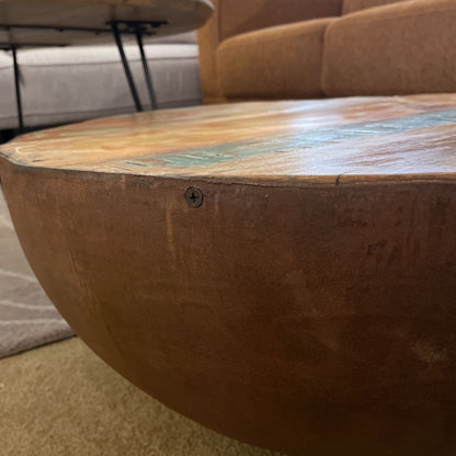 Metal Round Wood Top Coffee/Side Table C SIDE TABLES