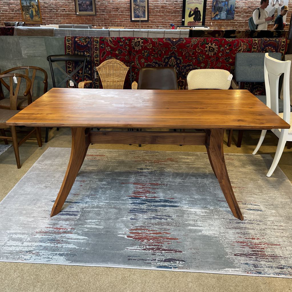 Warm Wood Trestle Dining Table