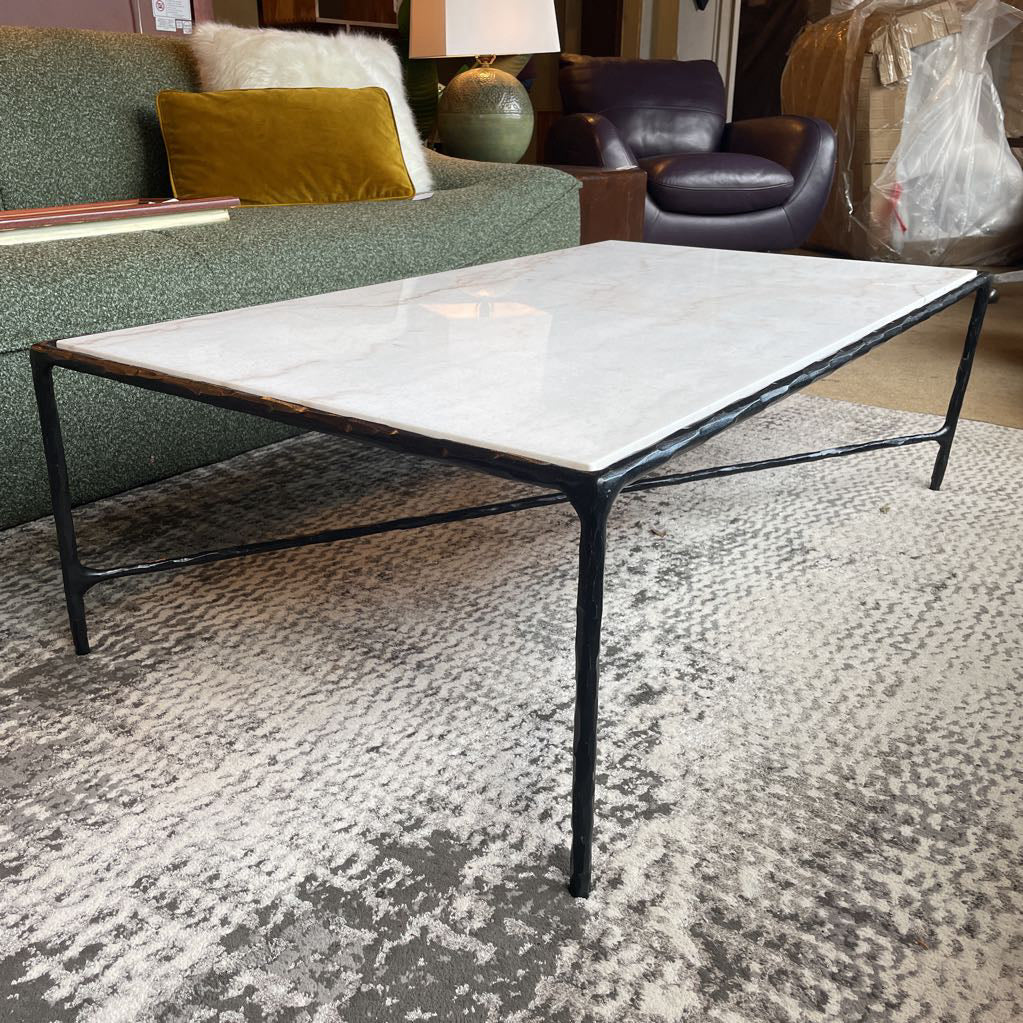 Rectangular Marble Top Metal Frame Coffee Table C COFFEE TABLES