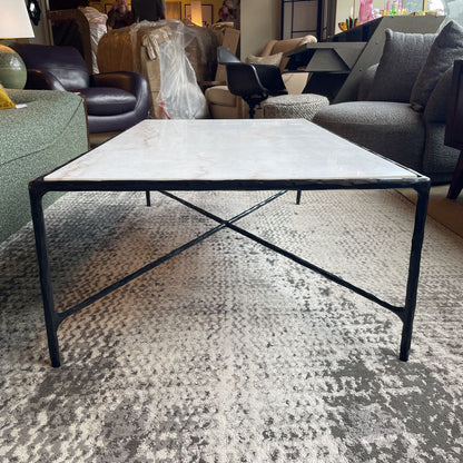 Rectangular Marble Top Metal Frame Coffee Table C COFFEE TABLES