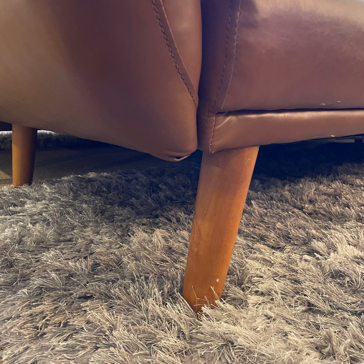 Caramel Leather Click Clack Sofa *As Is* U SOFAS