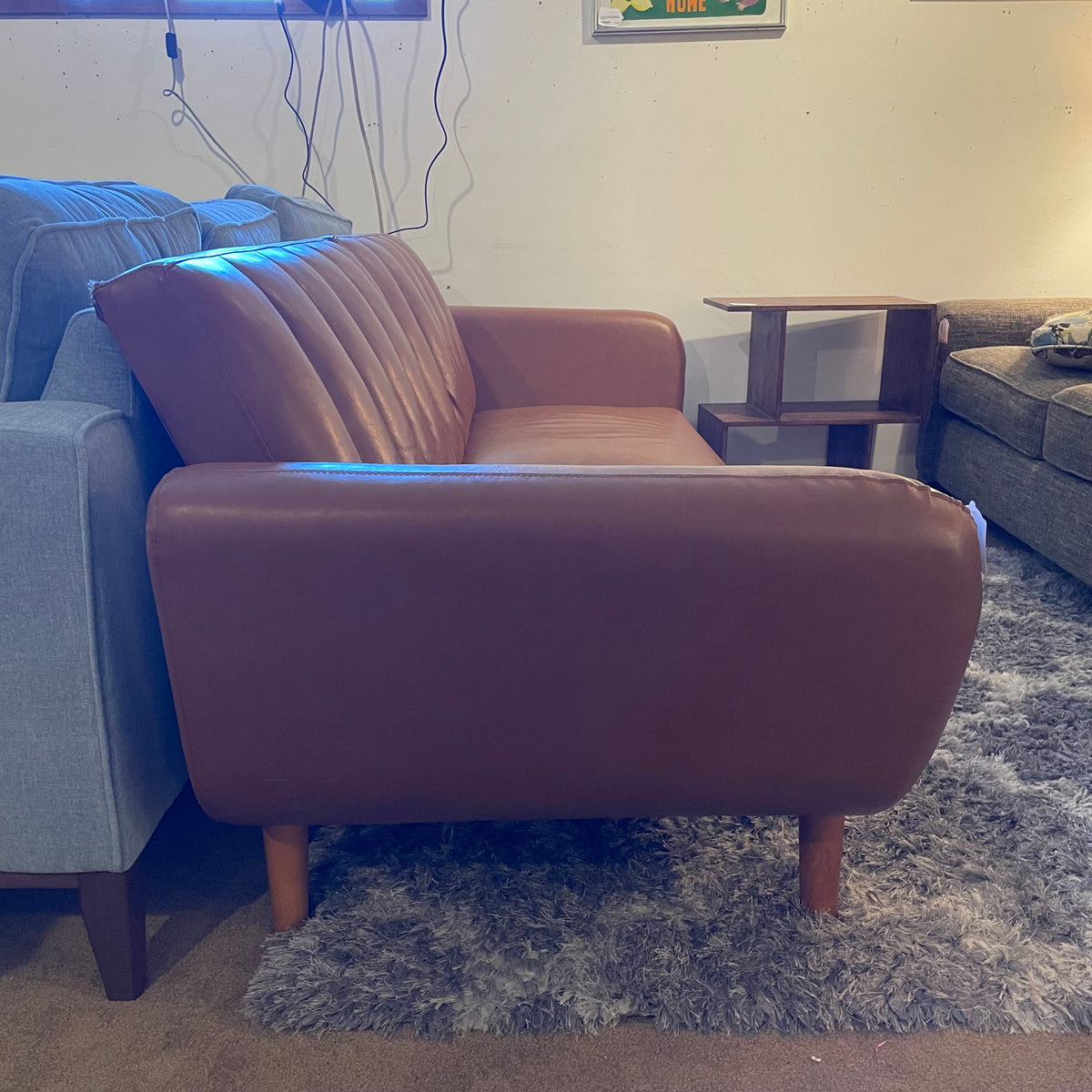 Caramel Leather Click Clack Sofa *As Is* U SOFAS