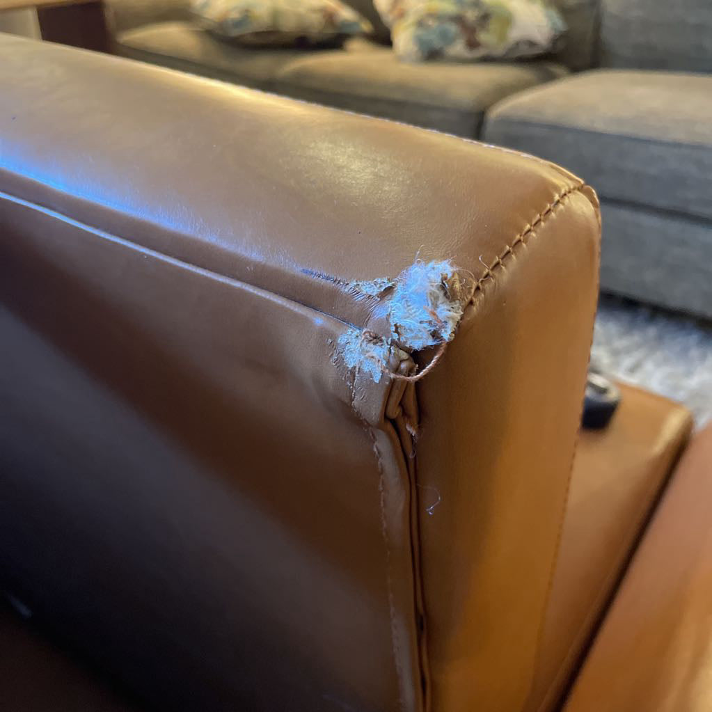 Caramel Leather Click Clack Sofa *As Is* U SOFAS