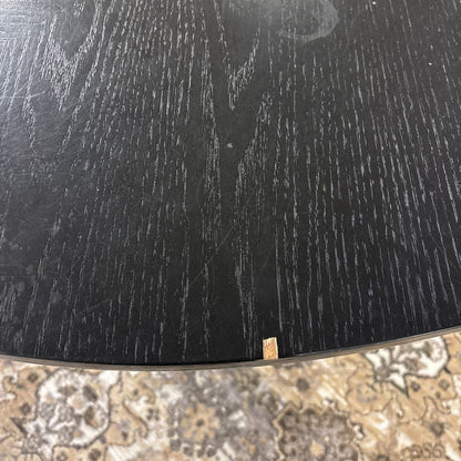 MCM Black Oval Pedestal Dining Table