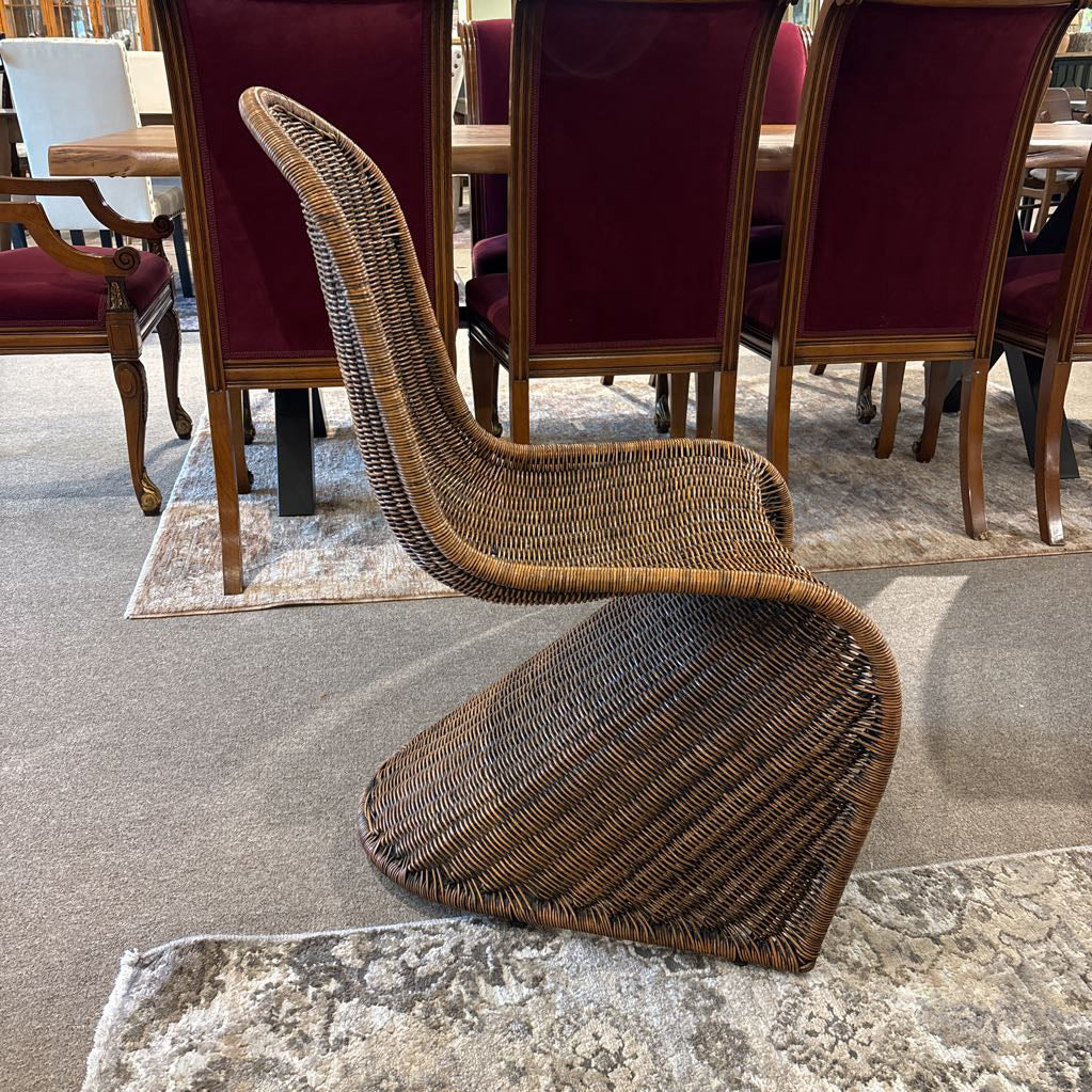Set of 6 Wicker "S" Shape Dining Chairs