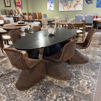 Set of 6 Wicker "S" Shape Dining Chairs