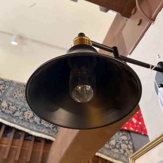 Black + Brass Bonnet Sconce LAMPS