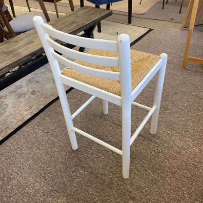 White Rush Seat Counter Stool C STOOLS