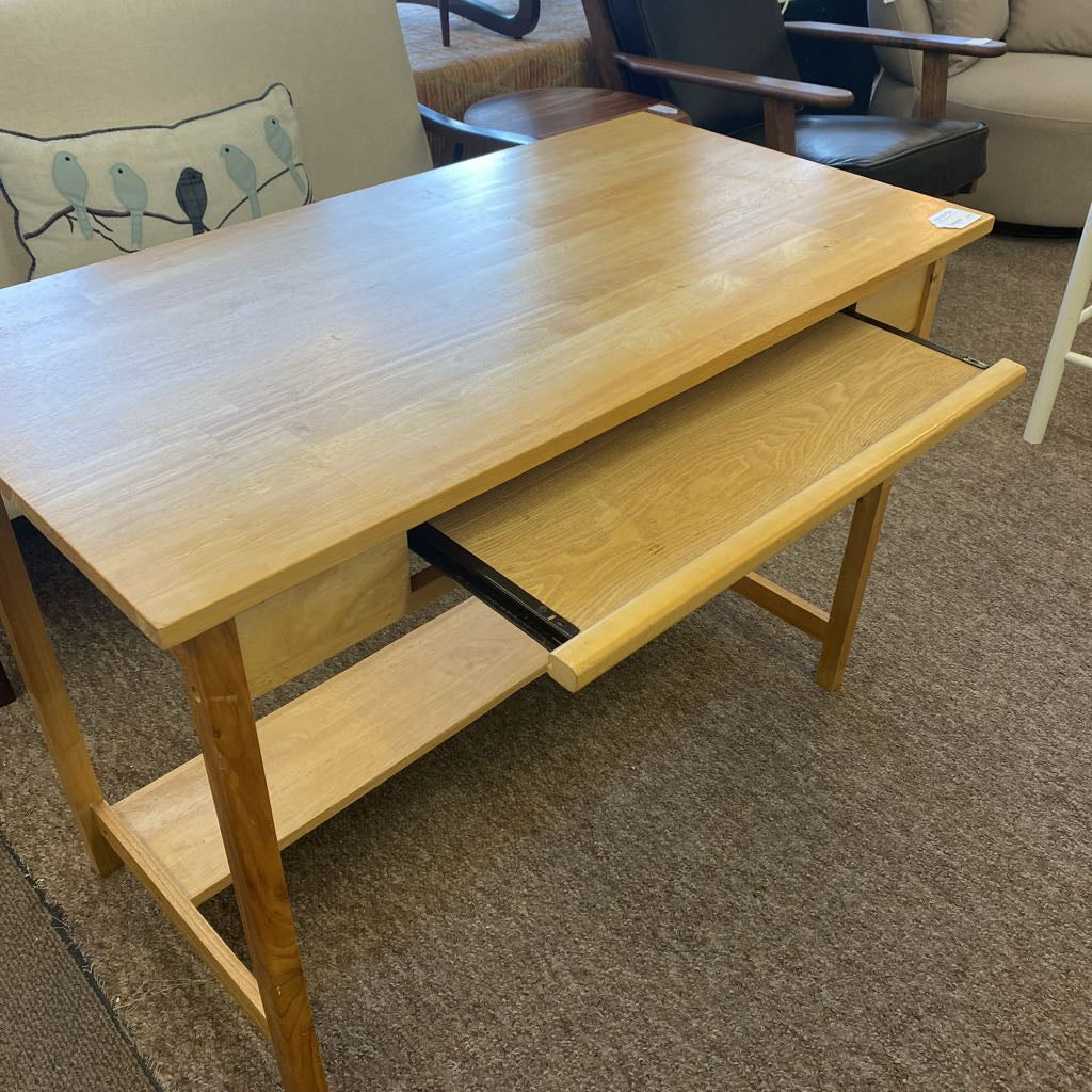 Small Blonde Wood Desk C DESKS