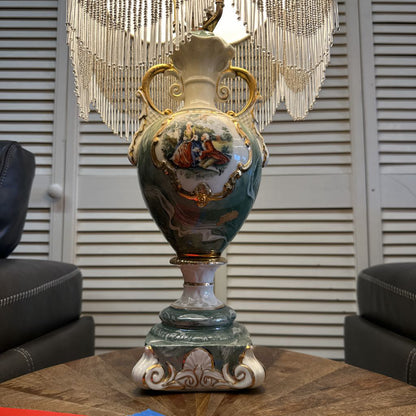 Tasseled Painted Table Lamp