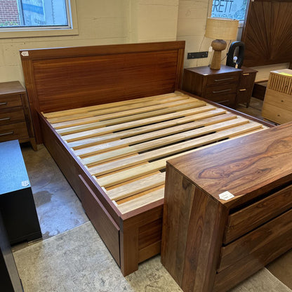 Solid Wood King Bed W/6 Storage Drawers C BED FRAMES