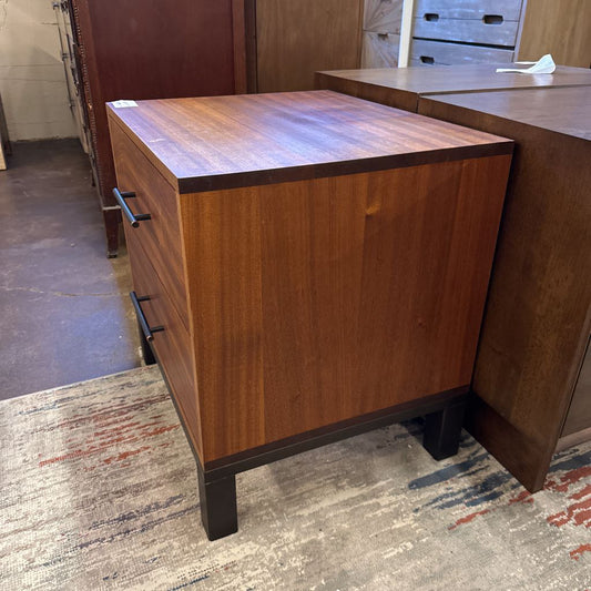 Solid Wood 2 Drawer Metal Base Nightstand C NIGHTSTANDS