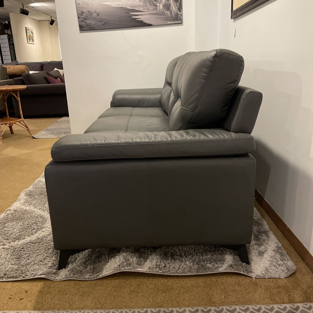 Grey Leather 3 Seat Sofa U SOFAS