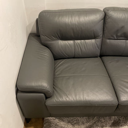 Grey Leather 3 Seat Sofa U SOFAS