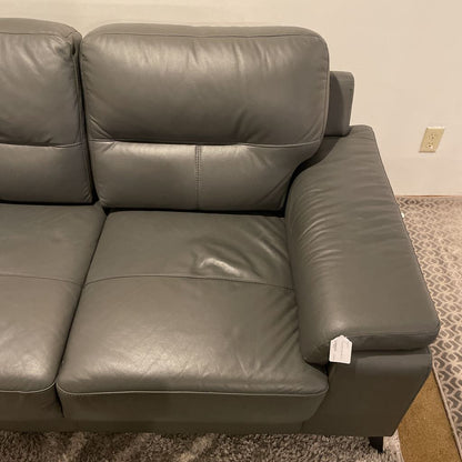 Grey Leather 3 Seat Sofa U SOFAS