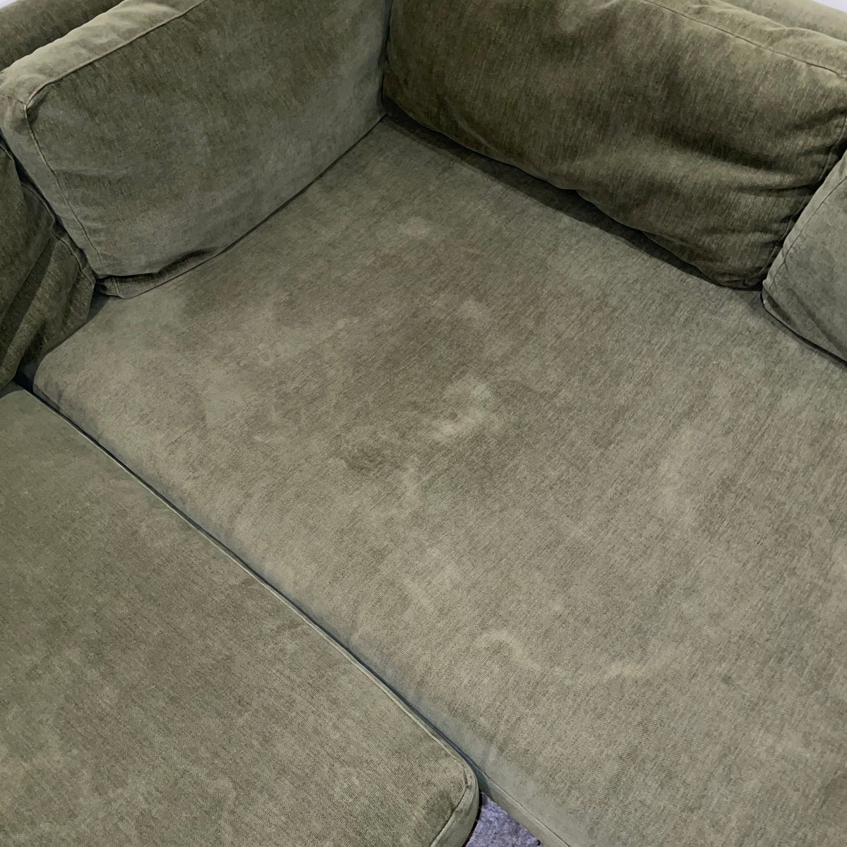 West Elm Andres Olive Green Mega RAF Sectional *Measure Your Doorways Carefully!* U SECTIONALS RAF