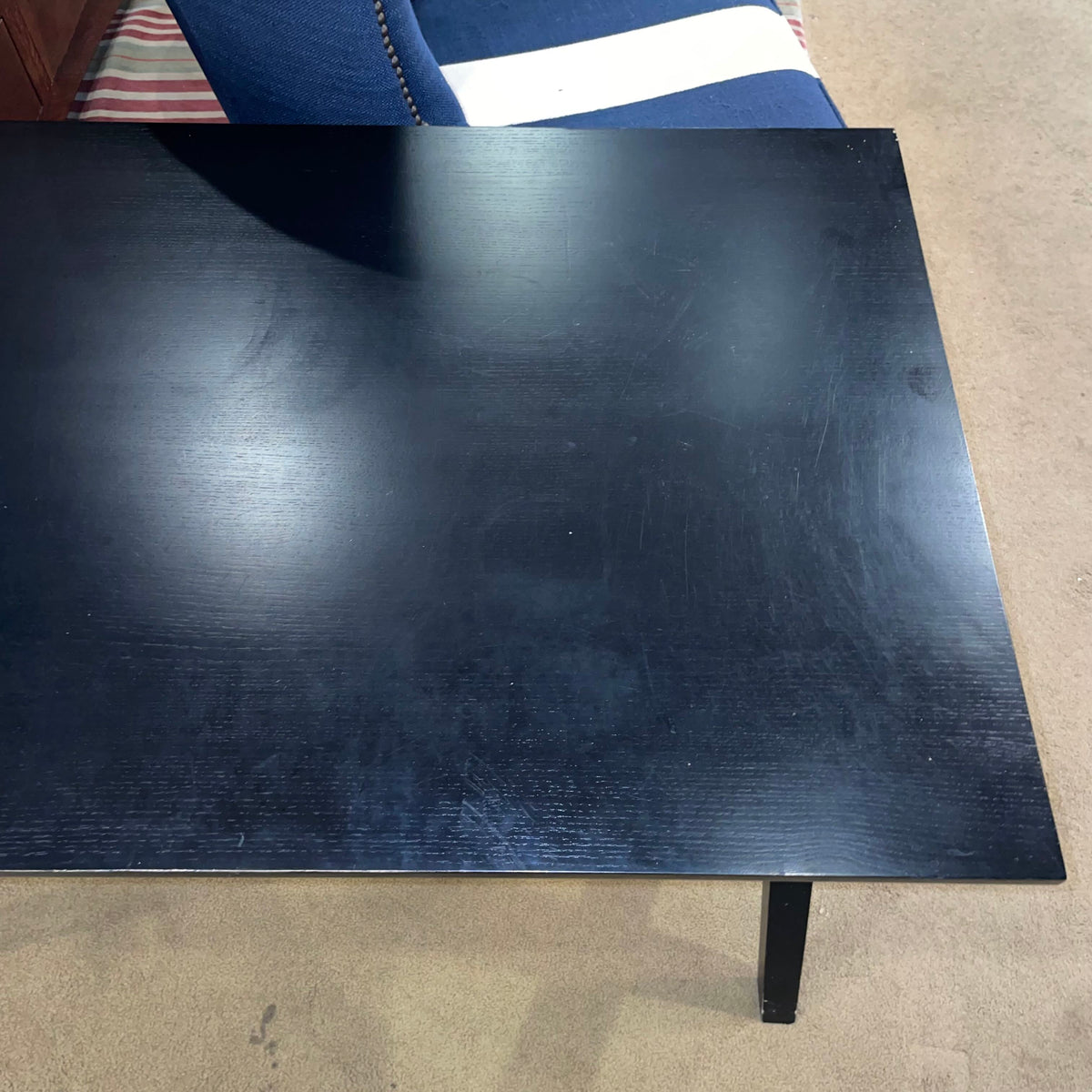 Crate & Barrel Black Desk with X-Base Legs C DESKS