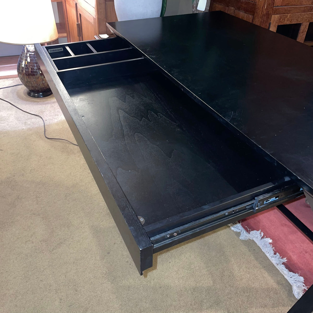 Crate & Barrel Black Desk with X-Base Legs C DESKS