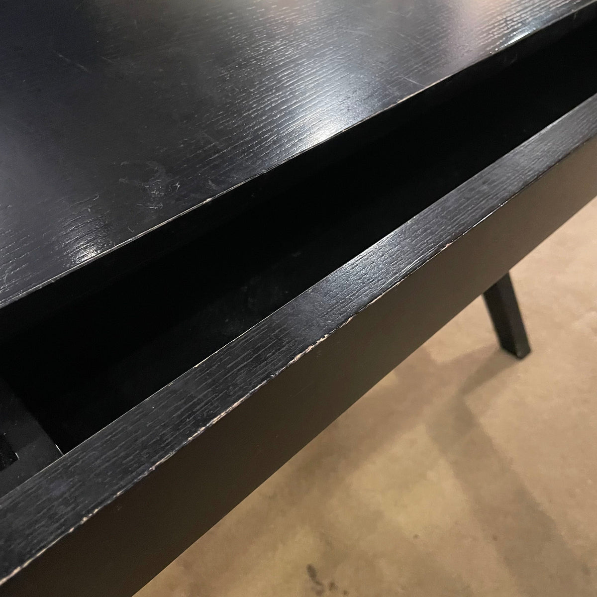 Crate & Barrel Black Desk with X-Base Legs C DESKS