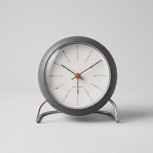 Arne Jacobsen AJ Bankers table clock with alarm, dark grey UNCATEGORIZED