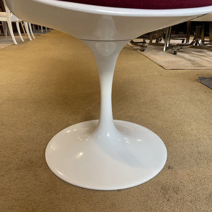 Rove ConceptsSaarinen Stye White Tulip Table and # Swivel Maroon Charis SET