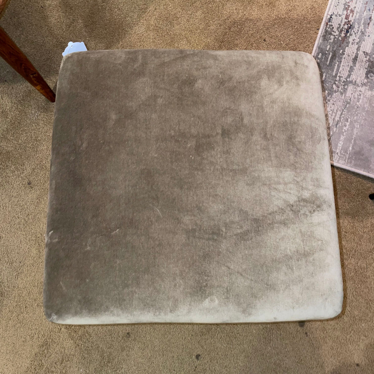 Olive Triple Footed Velvet Stool U OTTOMANS